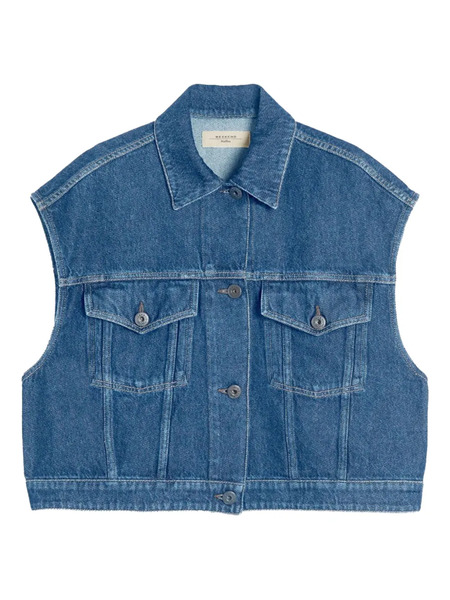  Weekend Max Mara Mappa Denim Buttoned Gilet - Blue 