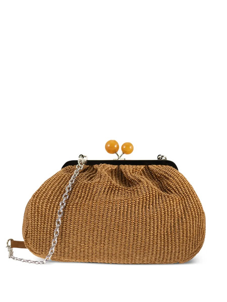  Weekend Max Mara Medium Pasticcino Raffia-effect Clutch Bag - Brown 