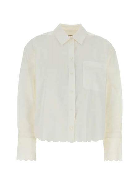  Weekend Max Mara Neutro Scalloped Poplin Shirt - White 