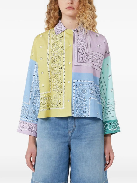  Weekend Max Mara Patchwork Bandana-print Shirt - Blue 