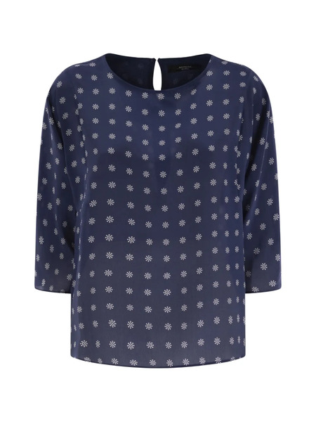  Weekend Max Mara Printed Cuff Blouse - Blue 