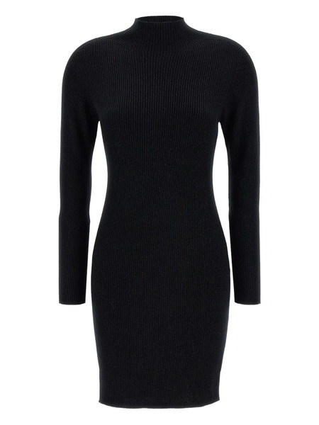  Weekend Max Mara Ribbed Mock-neck Mini Dress - Black 
