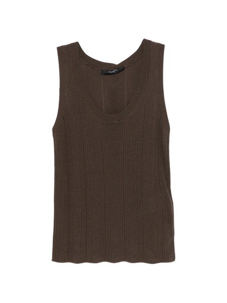  Weekend Max Mara Ribbed Scoop-neck Top - Brown 