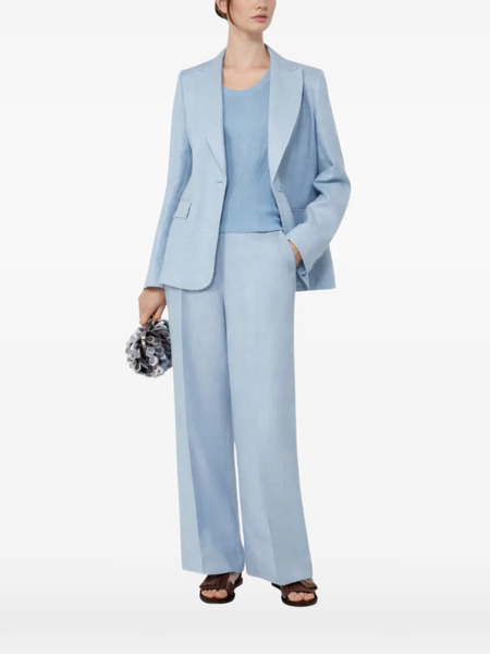  Weekend Max Mara Single-breasted Linen Blazer - Blue 