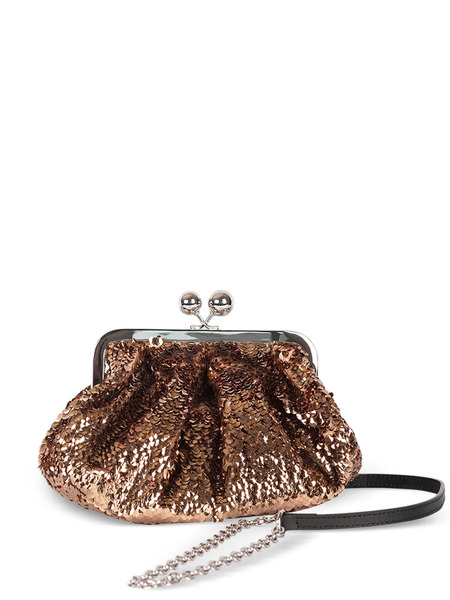  Weekend Max Mara Small Pasticcino Sequin Clutch Bag - Brown 
