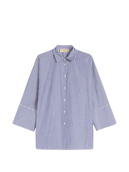  Weekend Max Mara Striped Collared Shirt - Blue 
