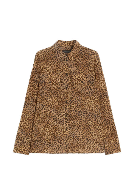  Weekend Max Mara Wkdlemma Leopard-print Silk Shirt - Brown 