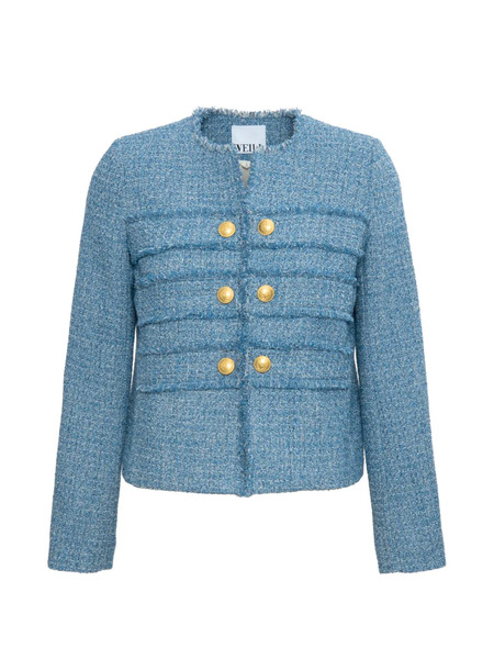  Weill Paris Fringed Tweed Jacket - Blue 