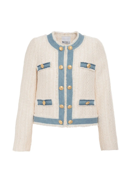  Weill Paris Tweed Denim Jacket - Neutrals 