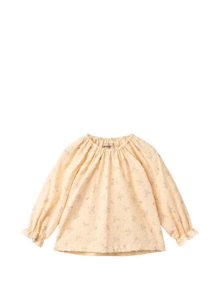  Wheat Merle Ruffled-detail Floral Blouse - Neutrals 