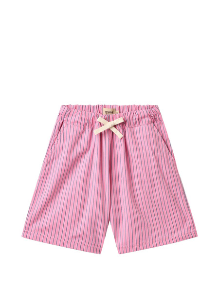  Wheat Striped Drawstring-fastening Shorts - Pink 