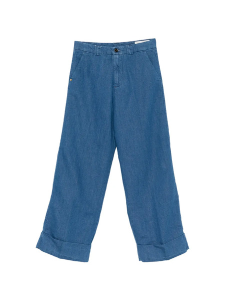  White Sand Cuffed Trousers - Blue 