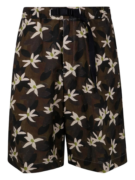  White Sand Printed Shorts - Green 