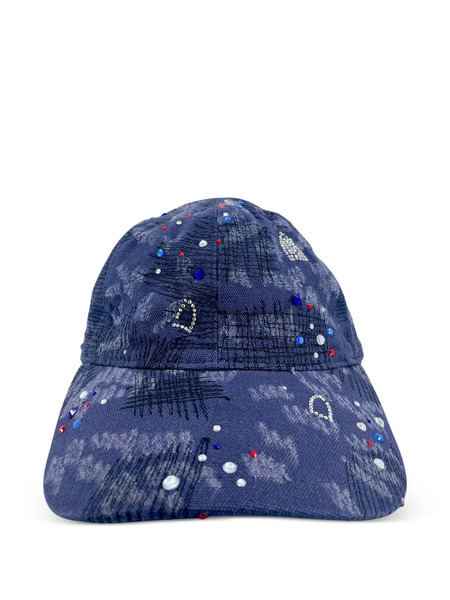  Who Decides War Crystal-embellished Distressed Cap - Blue 