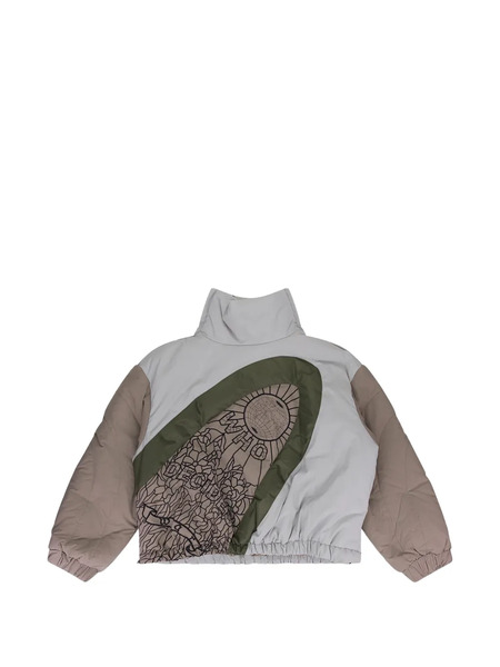  Who Decides War Diagonal Glass Puffer Jacket - Grey 