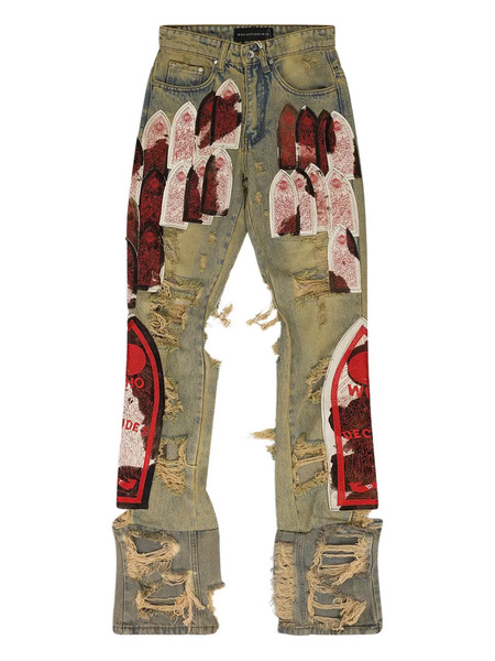  Who Decides War Distressed Jeans - Blue 