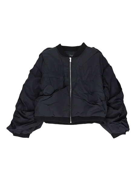  Who Decides War Draped Bomber Jacket - Black 