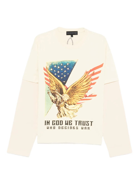  Who Decides War Eagle-graphic Long-sleeve Sweatshirt - Neutrals 
