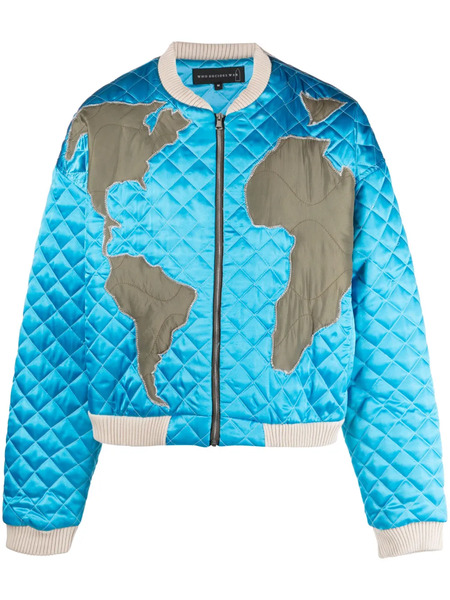  Who Decides War Global Grid Bomber Jacket - Blue 