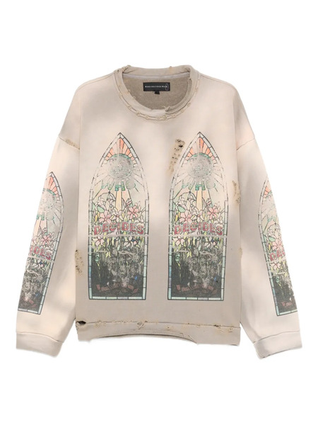 Who Decides War Graphic Distressed Crew-neck - Neutrals 