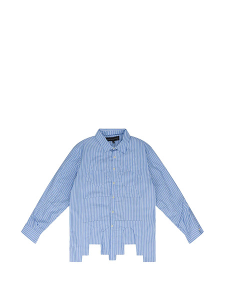  Who Decides War Striped Button-down Shirt - Blue 