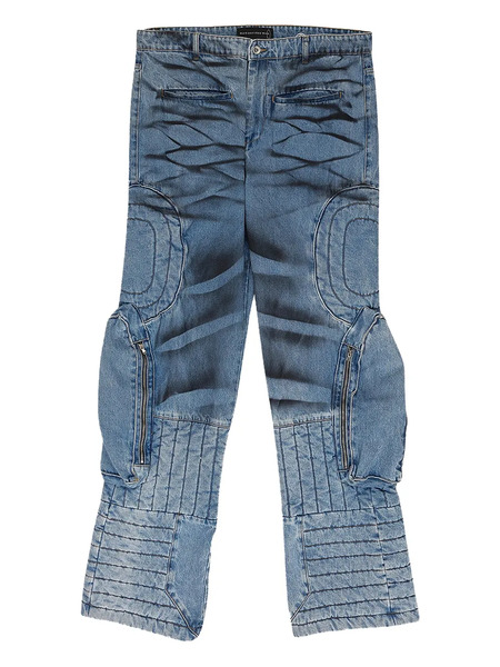  Who Decides War Whiskering-effect Jeans - Blue 