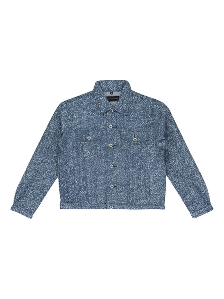  Who Decides War Woven Trucker Jacket - Blue 