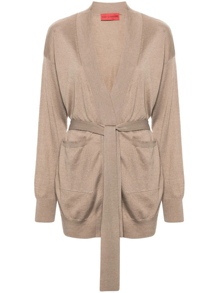  Wild Cashmere Scarlet Open-front Belted Cardigan - Neutrals 