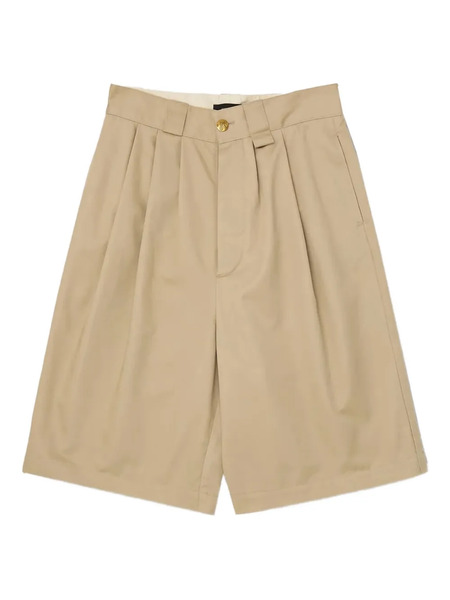  Willy Chavarria Pleated Logo-patch Shorts - Neutrals 
