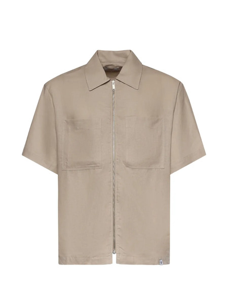  Woc Zip-up Chest-pocket Shirt - Neutrals 