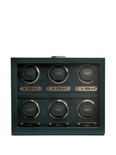  Wolf British Racing 6pc Watch Winder - Green 