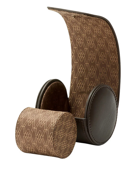  Wolf Earth Single Watch Roll Patterned Watch Case - Brown 