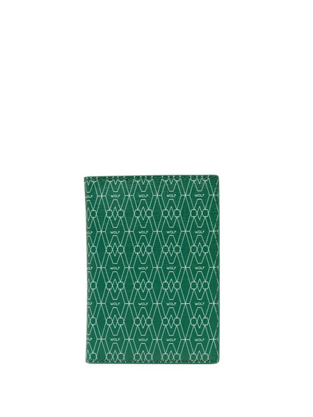  Wolf Logo Print Bi-fold Cardholder - Green 