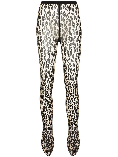  Wolford Leopard-print High-rise Thights - Neutrals 