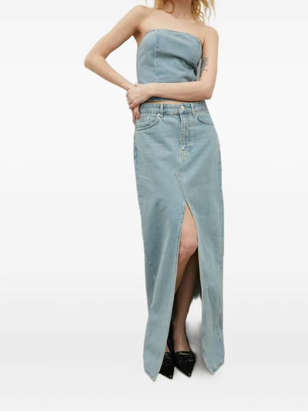  Won Hundred Belt-loop Maxi Skirt - Blue 