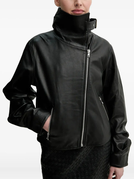  Won Hundred Belted Leather Jacket - Black 