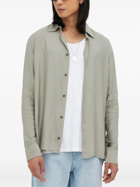  Won Hundred Button-fastening Shirt - Green 