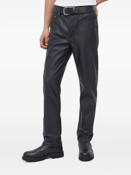  Won Hundred Pockets Logo-patch Leather Trousers - Black 
