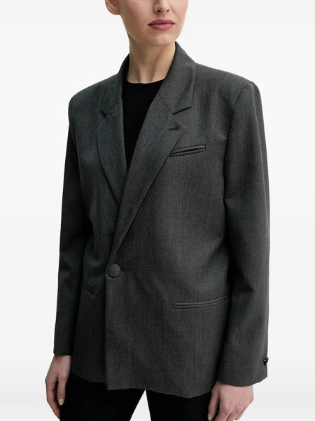  Won Hundred Single-button Long-sleeve Jacket - Grey 