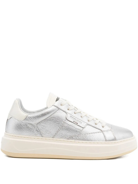  Woolrich Arrow Metallic-leather Platform Sneakers - Grey 