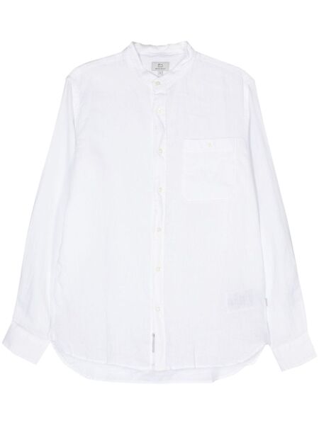  Woolrich Band-collar Linen Shirt - White 