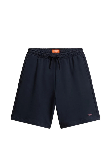  Woolrich Basketball Drawstring Patch-pocket Cotton Shorts - Blue 