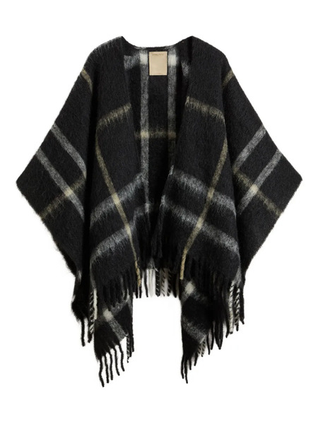  Woolrich Brushed Check-pattern Cape - Black 