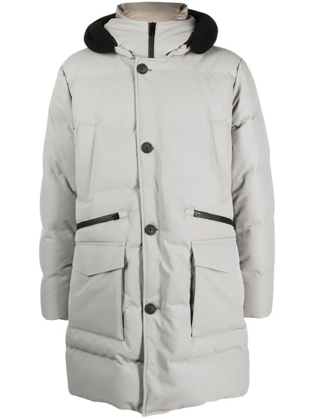  Woolrich Button-fastening Hooded Down Jacket - Neutrals 