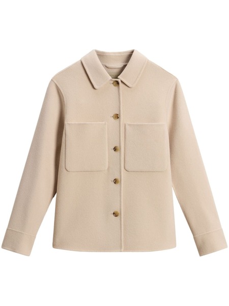 Woolrich Buttoned Wool Over Shirt - Neutrals 