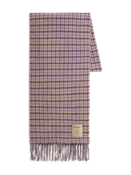  Woolrich Check-pattern Fringed Scarf - Purple 