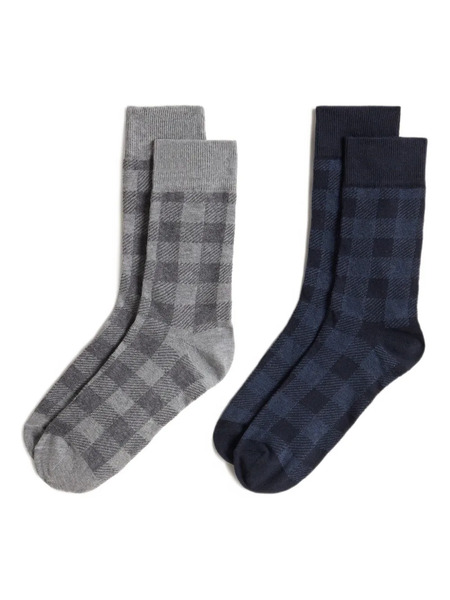  Woolrich Check-pattern Socks (pack Of Two) - Grey 