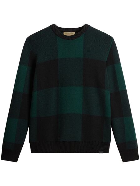  Woolrich Check-pattern Virgin Wool Sweater - Green 
