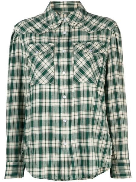 Woolrich Checked Cotton Flannel Shirt - Green 