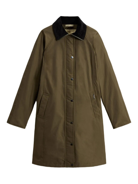  Woolrich Corduroy-collar Single-breasted Coat - Green 